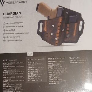 Holster. VERSACARRY GUARDIAN WITH MAG POUCH SZ2 right Handed